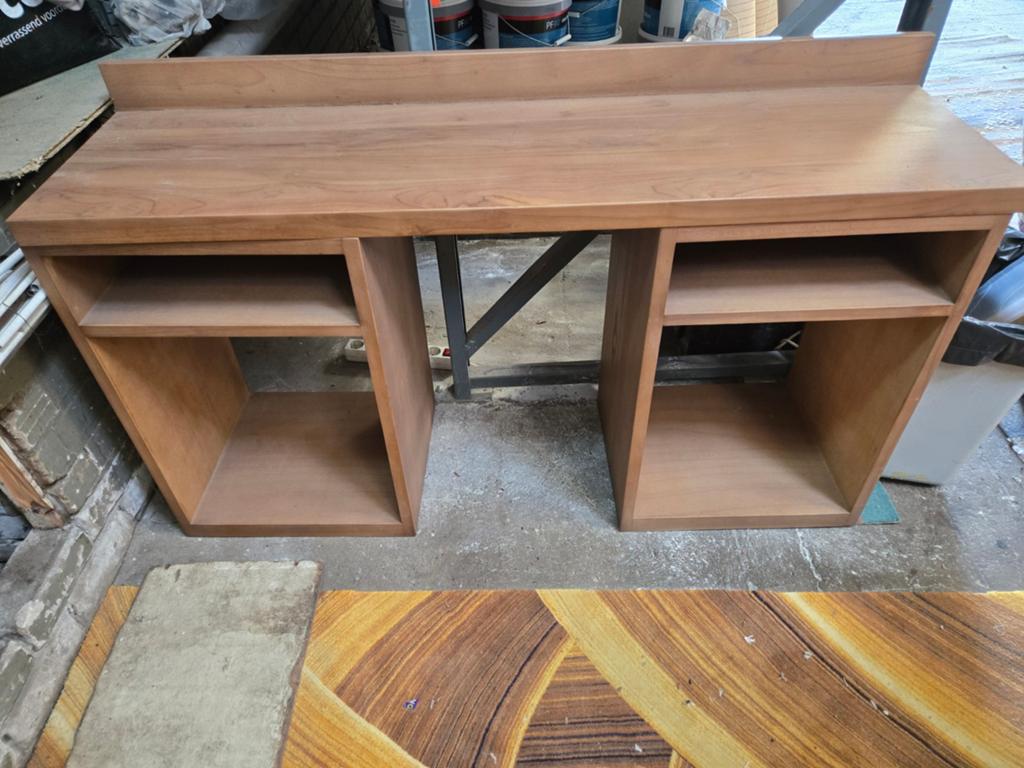 140x40x75 Teakhouten wand bureau meubel nieuw !, Ophalen of Verzenden, Nieuw