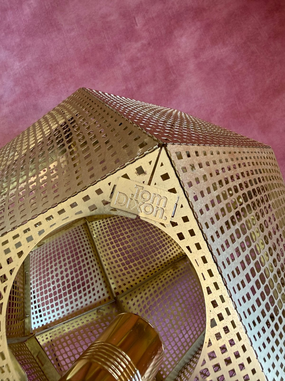 Mooie Tom Dixon Etch lamp - Lichte gebruikssporen, Huis en Inrichting, Ophalen of Verzenden, Gebruikt, Metaal, E27 (groot)
