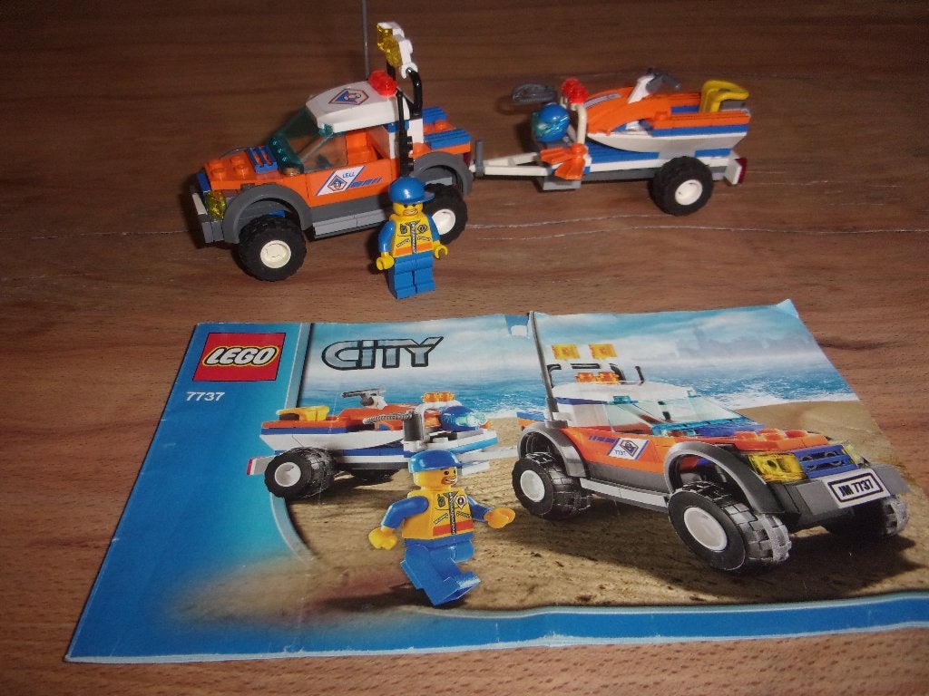 Lego Town 7737-1 Coast Guard 4WD & Jet Scooter uit 2008, Compleet, Gebruikt, Overige thema's, Lego