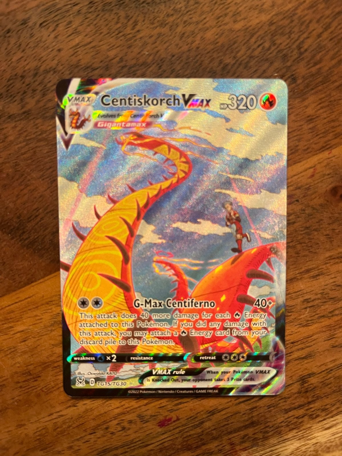 Centiskorch VMAX Pokémon kaart TG15/TG30, Ophalen of Verzenden, Zo goed als nieuw, Losse kaart