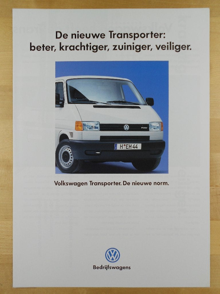 Volkswagen T4 Transporter TDI Brochure 1995 – VW Bestelwagen, Volkswagen, Ophalen of Verzenden, Zo goed als nieuw, Volkswagen
