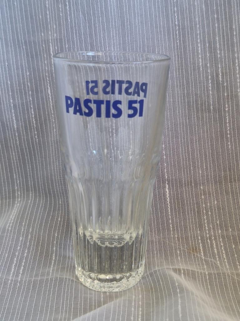 PASTIS 51 glas, blauwe logo, Verzamelen, Glas en Borrelglaasjes, Ophalen of Verzenden, Zo goed als nieuw