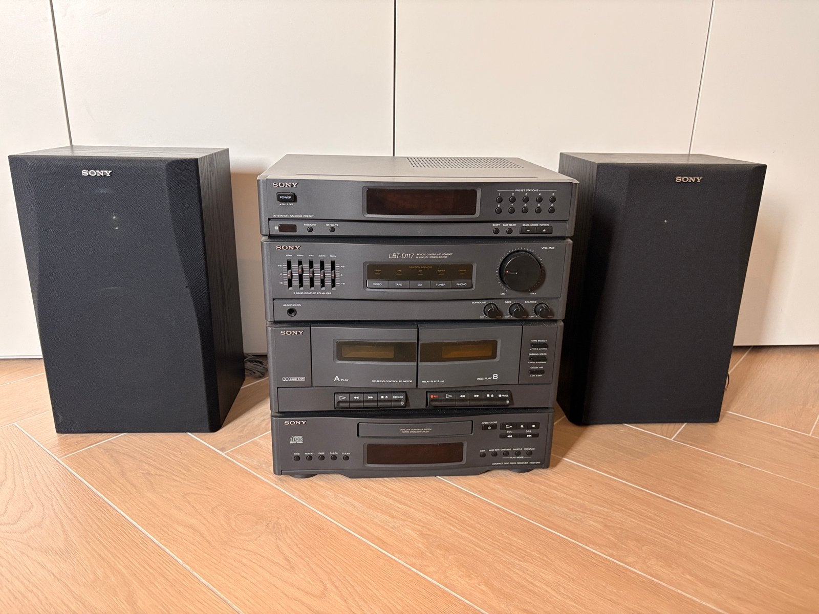 Complete Sony hifi stereo set met boxen, Gebruikt, Ophalen of Verzenden, Tuner of Radio, Microset