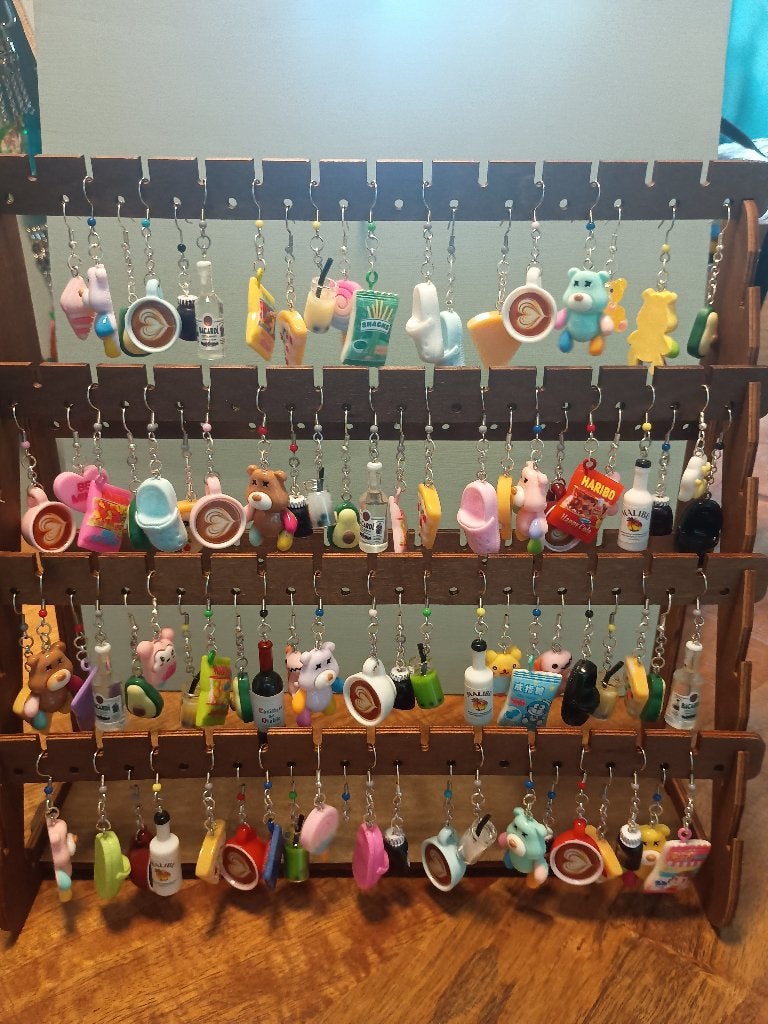 Partij funny oorbellen 42 paar, Overige materialen, Hangers, Overige kleuren, Verzenden