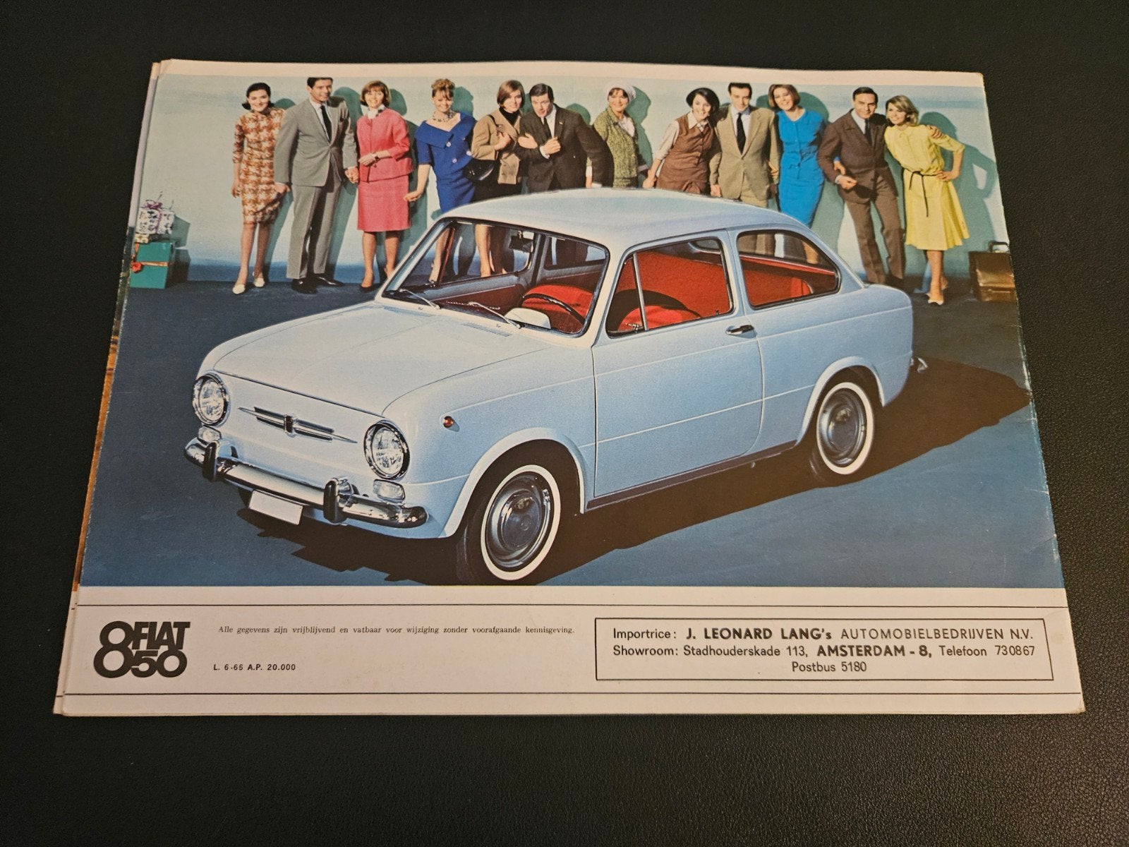 Brochure Fiat 850 1966, Ophalen of Verzenden, Zo goed als nieuw, Overige merken