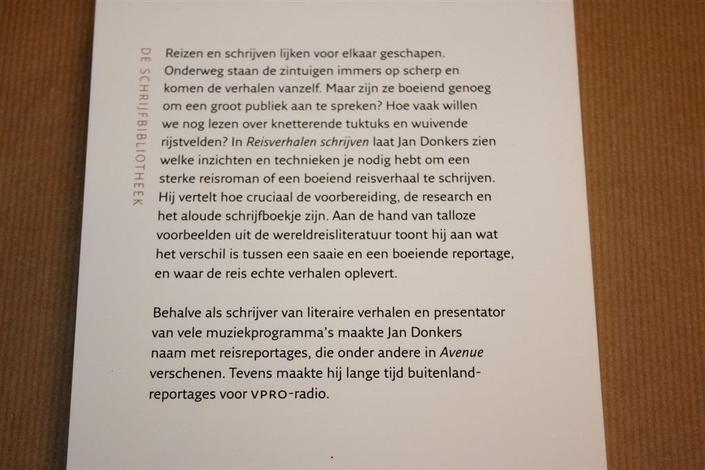 Reisverhalen Schrijven — Jan Donkers — Schrijfbibliotheek, Ophalen of Verzenden, Zo goed als nieuw