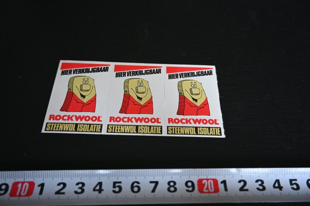 sticker set hier verkrijgbaar ROCKWOOL steenwol isolatie, Ophalen of Verzenden, Zo goed als nieuw