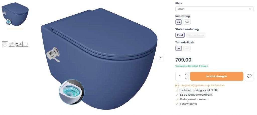 Toilet met bidet ISVEA INFINITY, Ophalen, Nieuw, Steen, Toilet