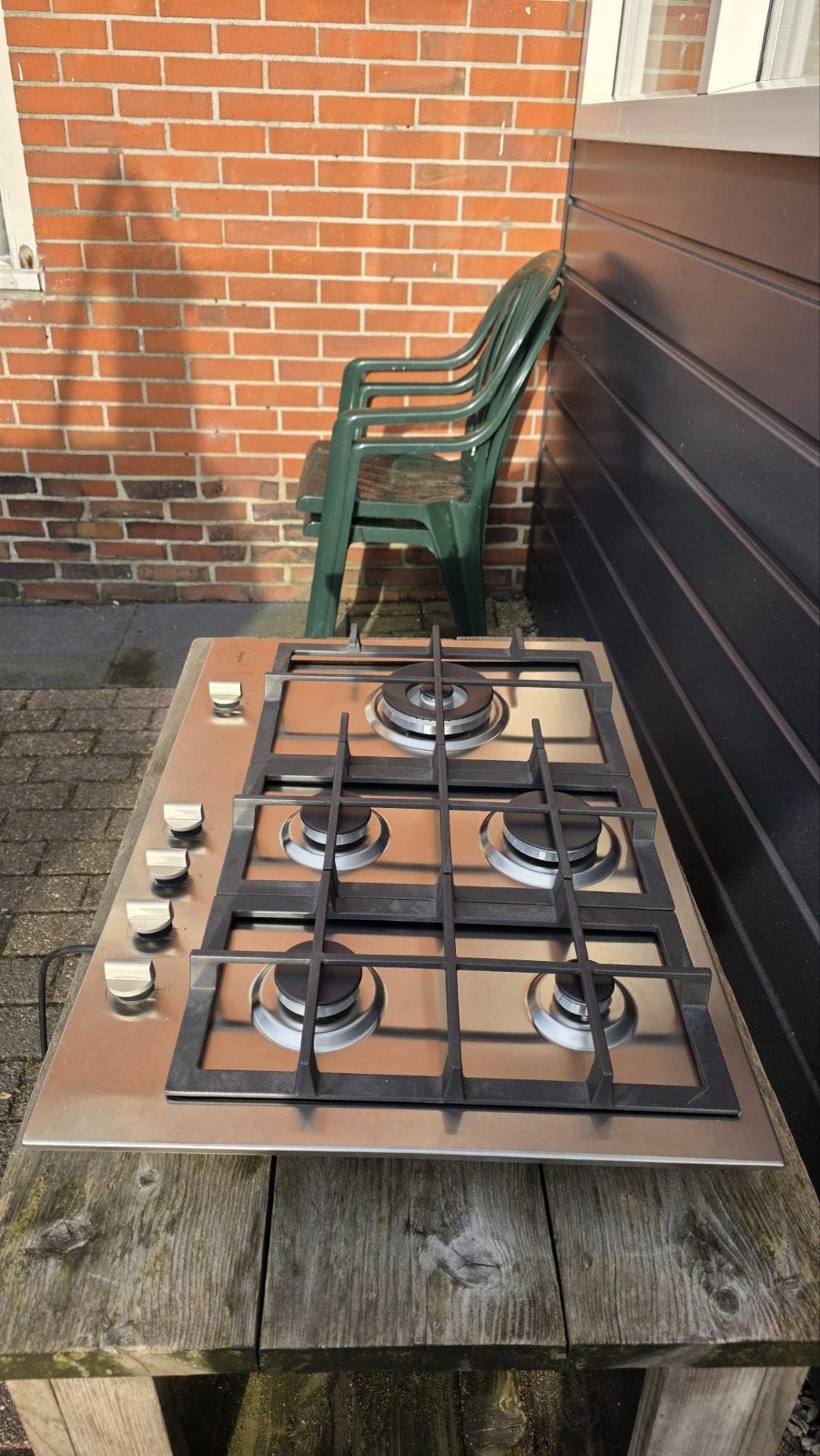 Pelgrim Gaskookplaat 5-pits RVS - Nieuw in doos, Ophalen, Minder dan 85 cm, Nieuw, 4 kookzones