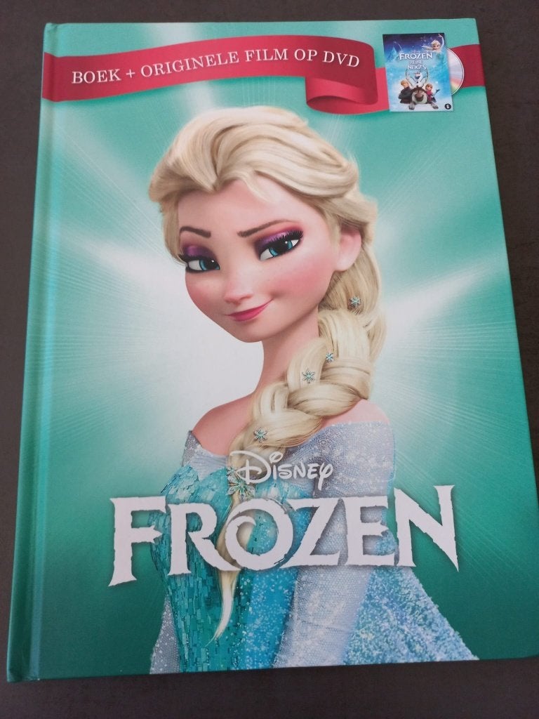 Disney frozen boek met film op dvd, Gelezen, Walt Disney, Ophalen of Verzenden, Sprookjes