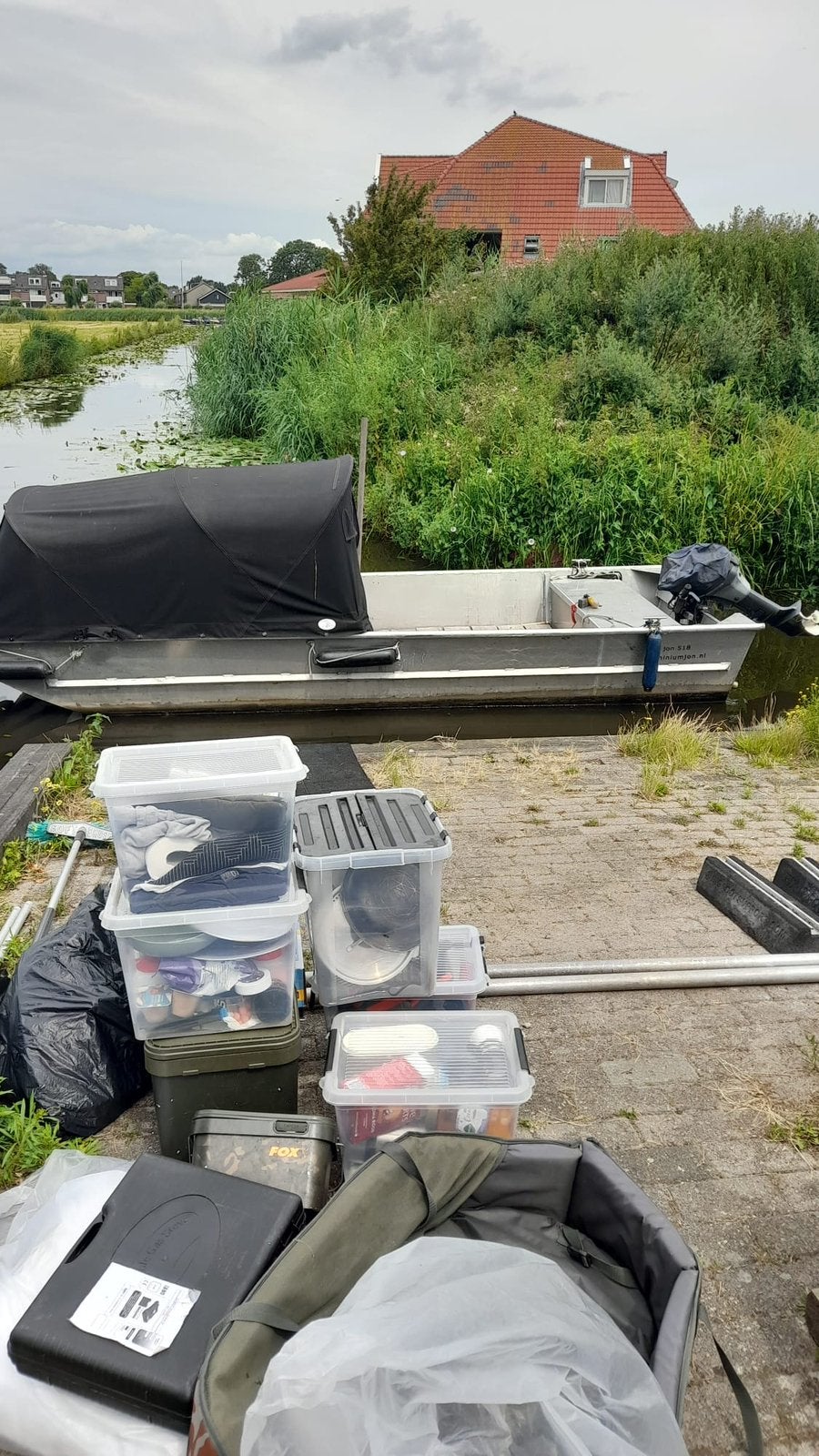 Te koop Boot Jon 518, Watersport en Boten, Motorboten en Motorjachten, Gebruikt, Aluminium, Benzine, Buitenboordmotor, Afdekzeil