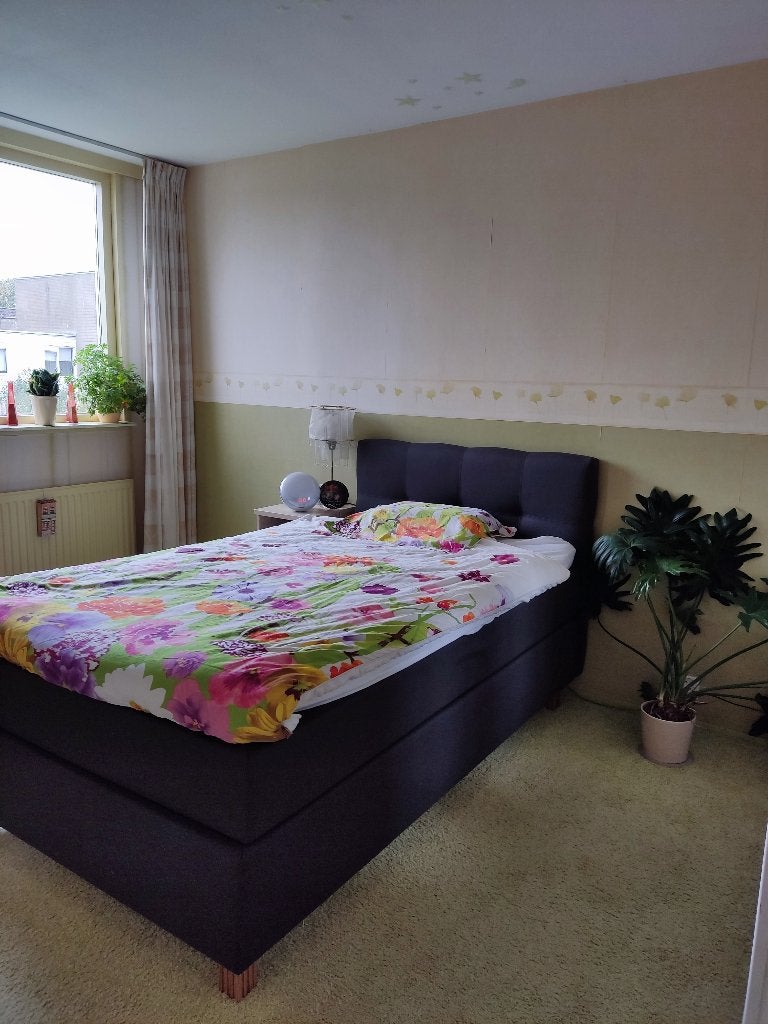 Boxspring, 120 x 200 met 2 topmatrassen, antraciet, Ophalen, Zo goed als nieuw, Twijfelaar, 120 cm