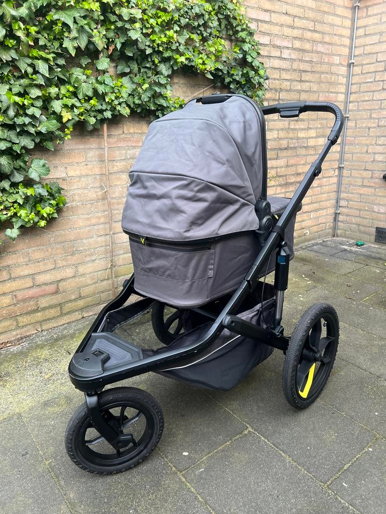 Veer Switchback & Jog kinderwagen 2-in-1 donkergrijs/zwart, Gebruikt, Combiwagen, Met reiswieg, Ophalen