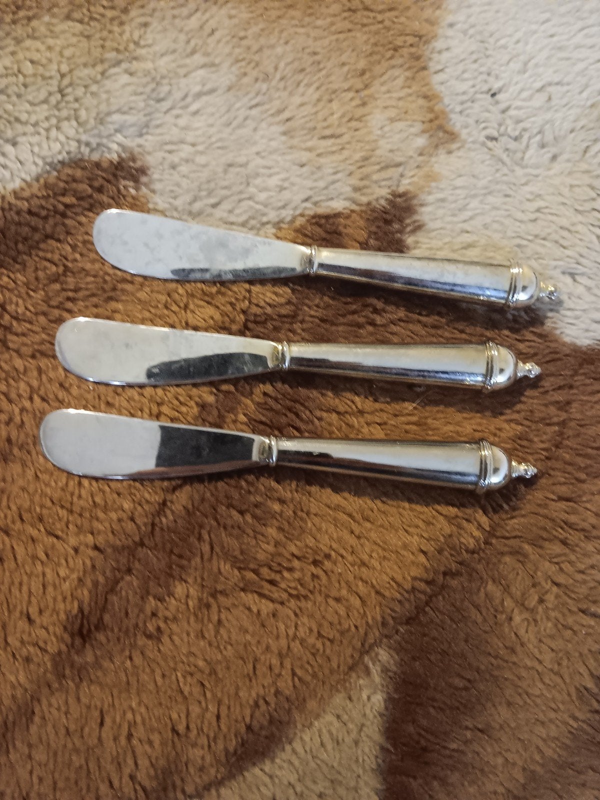 Set van 3 zilverkleurige botermesjes, Ophalen of Verzenden