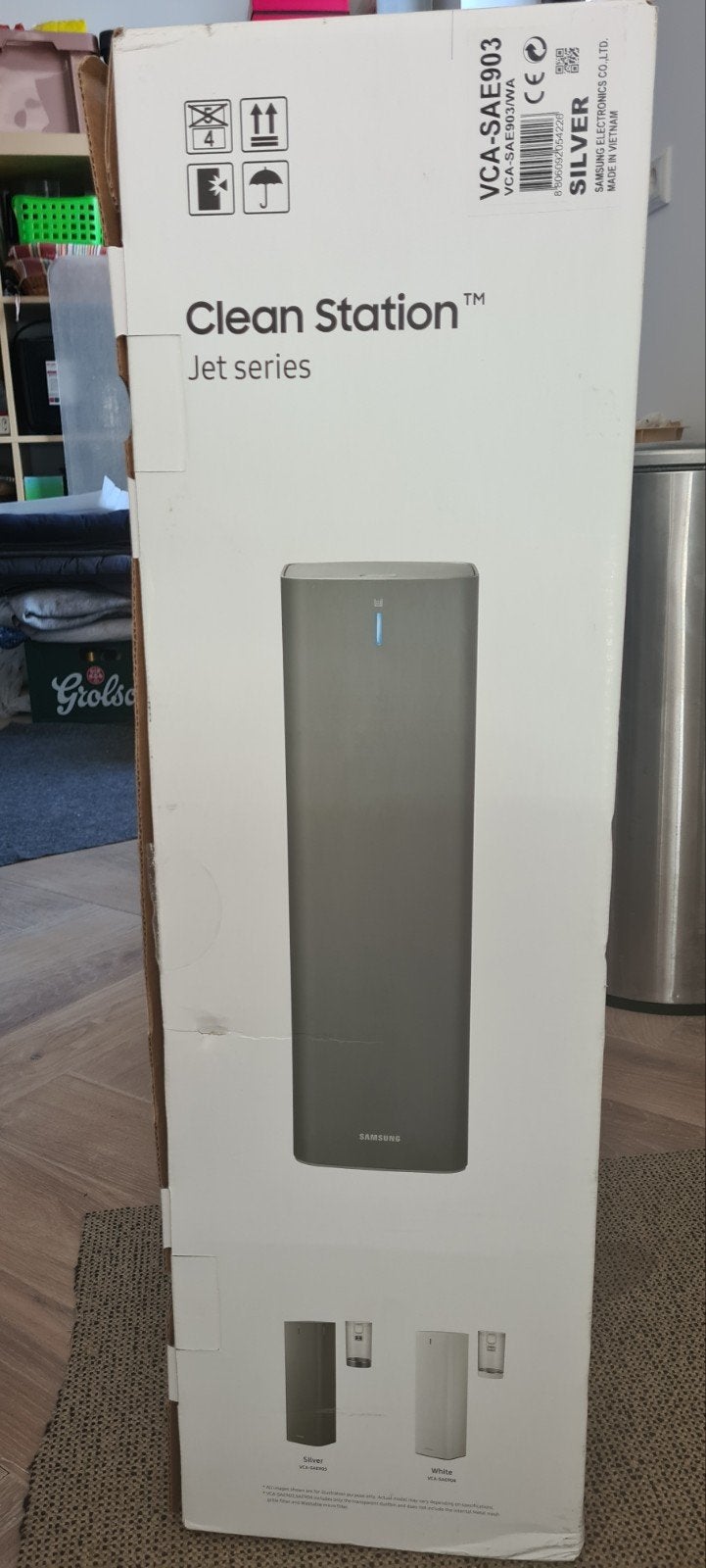 Samsung Clean Station Jet Series VCA-SAE903 Zilver, Overige typen, Nieuw, Ophalen of Verzenden, Stille werking