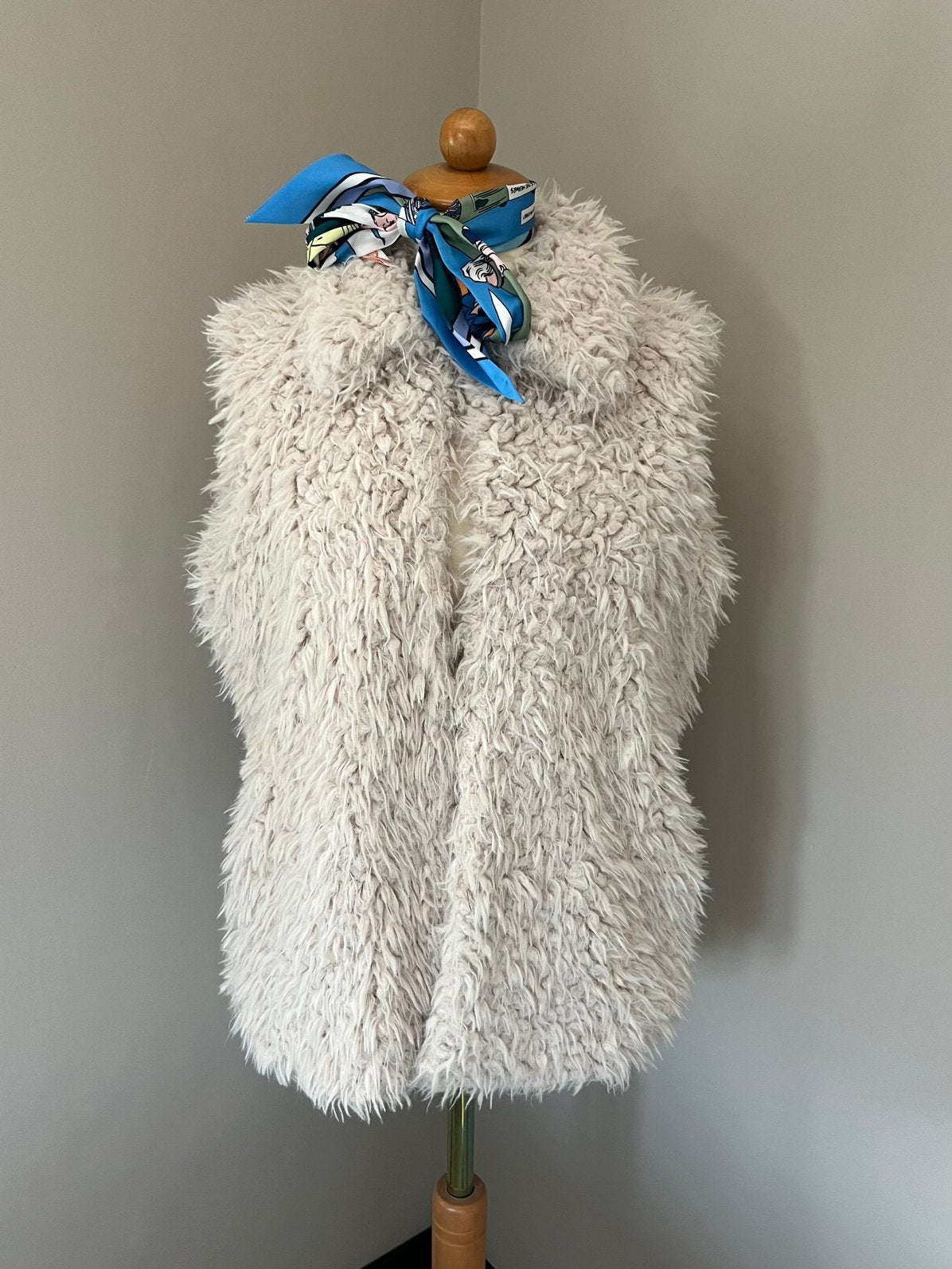 Sanne teddy gilet vest crème wit mt L, Ophalen of Verzenden, Zo goed als nieuw, Maat 42/44 (L), Wit