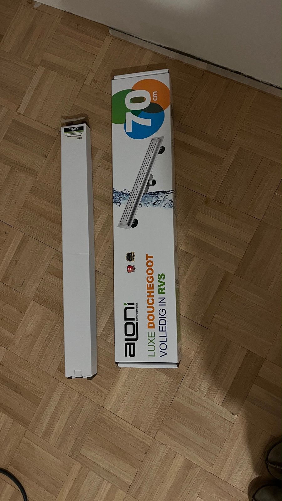Nieuwe Douchegoot 70 cm - Tegelrooster - RVS, Ophalen, Nieuw, Rvs, Douche