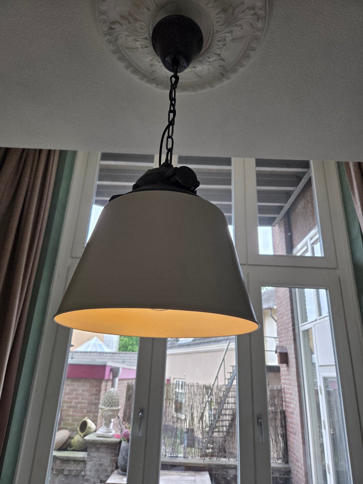 Industriële hanglamp, vintage stijl, Ophalen, Gebruikt, 50 tot 75 cm, Metaal