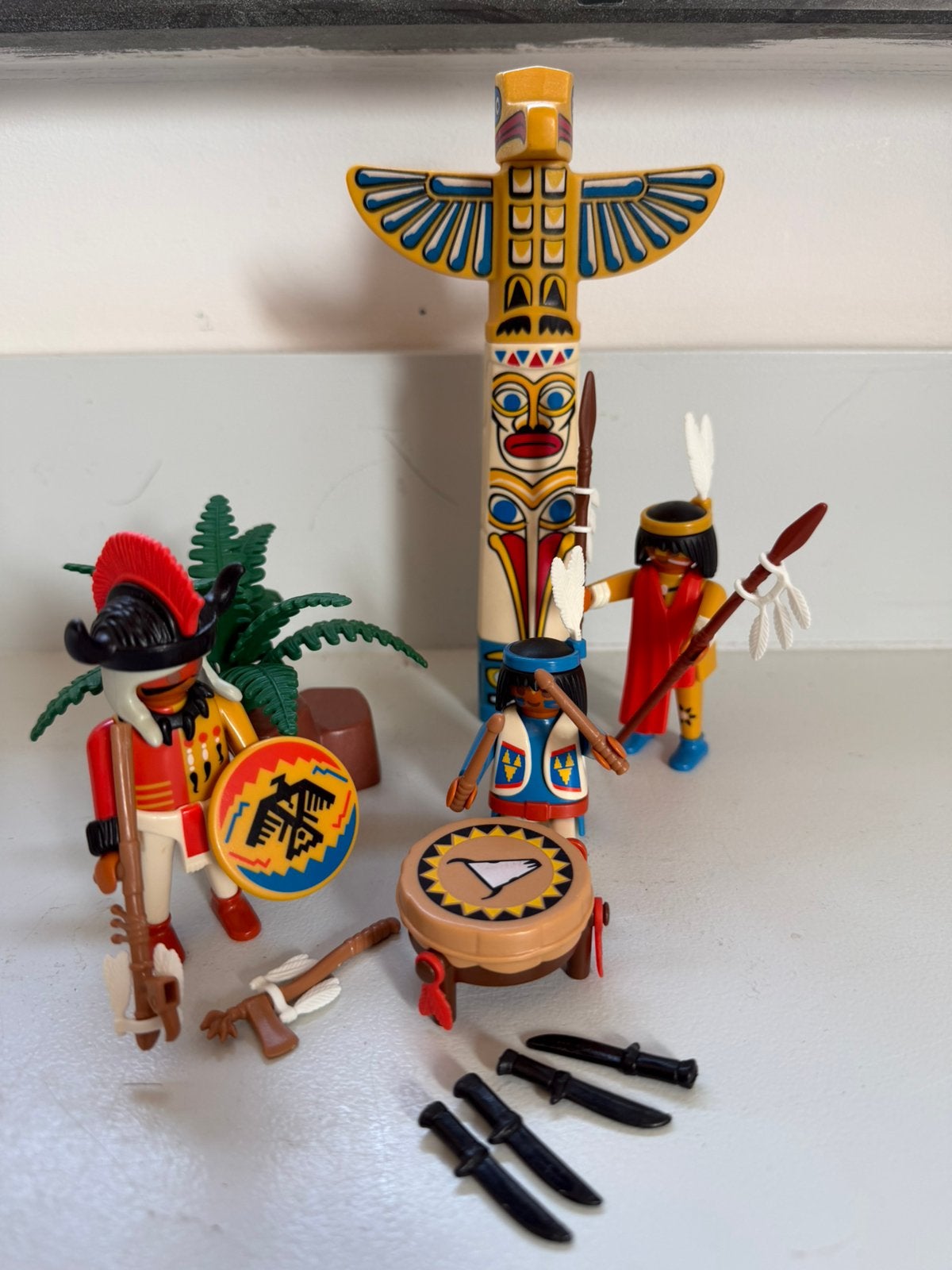 Playmobil western native Americans totempaal 3873, Complete set, Ophalen of Verzenden, Zo goed als nieuw, Figuren