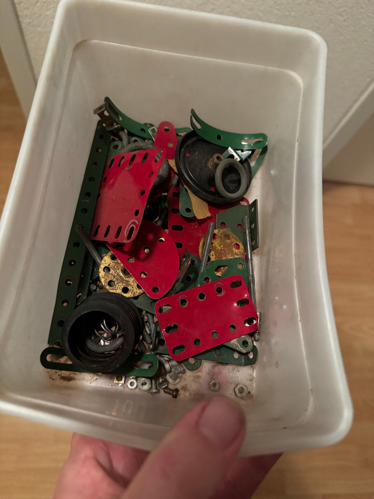 Originele Meccano onderdelen, doosje vol, Ophalen, Gebruikt, Overige merken