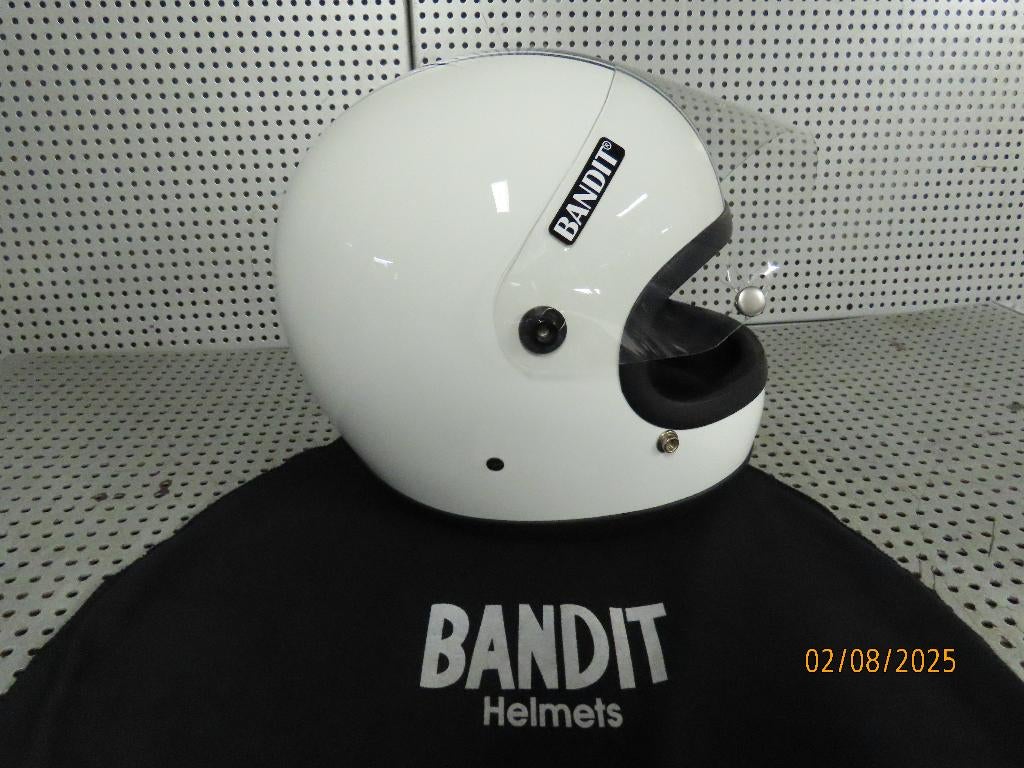 Bandit Helm Retro Helmet Fibre-glass-shell Jaren '70 stijl, Motoren, Overige merken, Heren, Ophalen of Verzenden, Integraalhelm