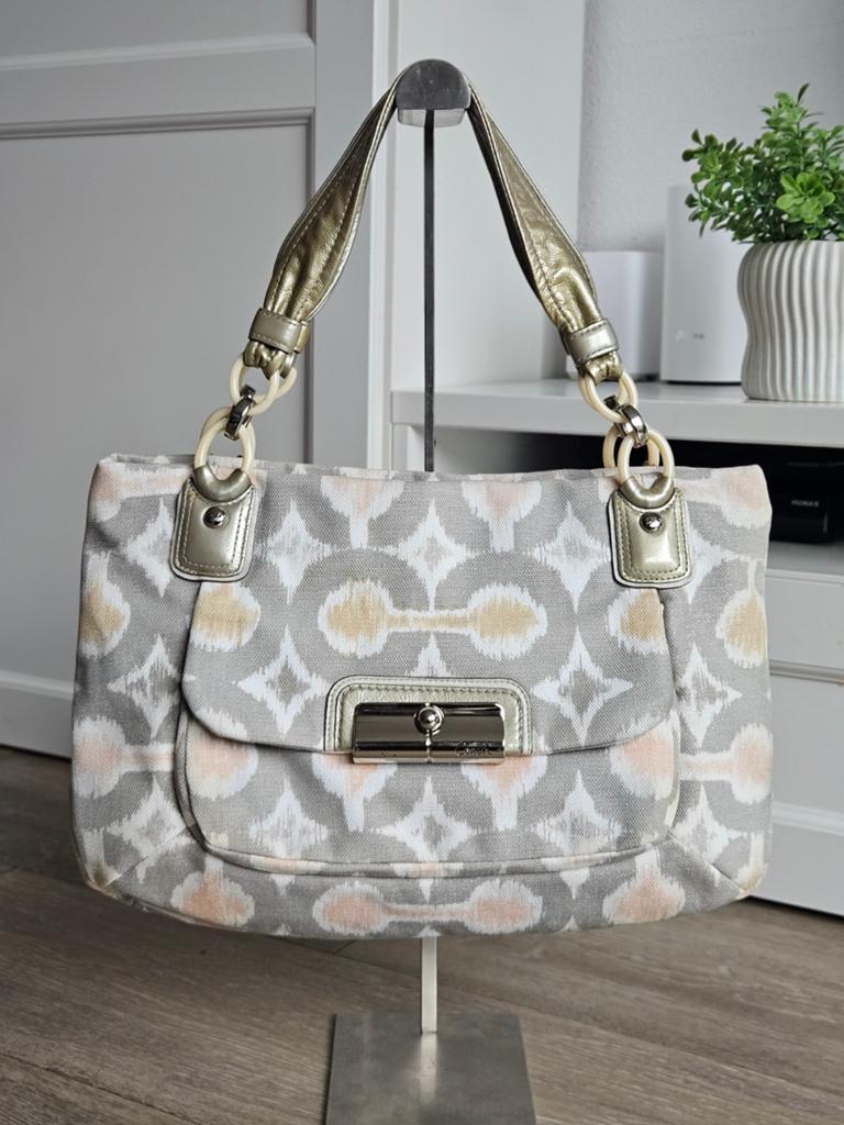 Coach Kristin Op Art Ikat Print shopper / handtas, Ophalen of Verzenden, Gebruikt, Grijs, Handtas