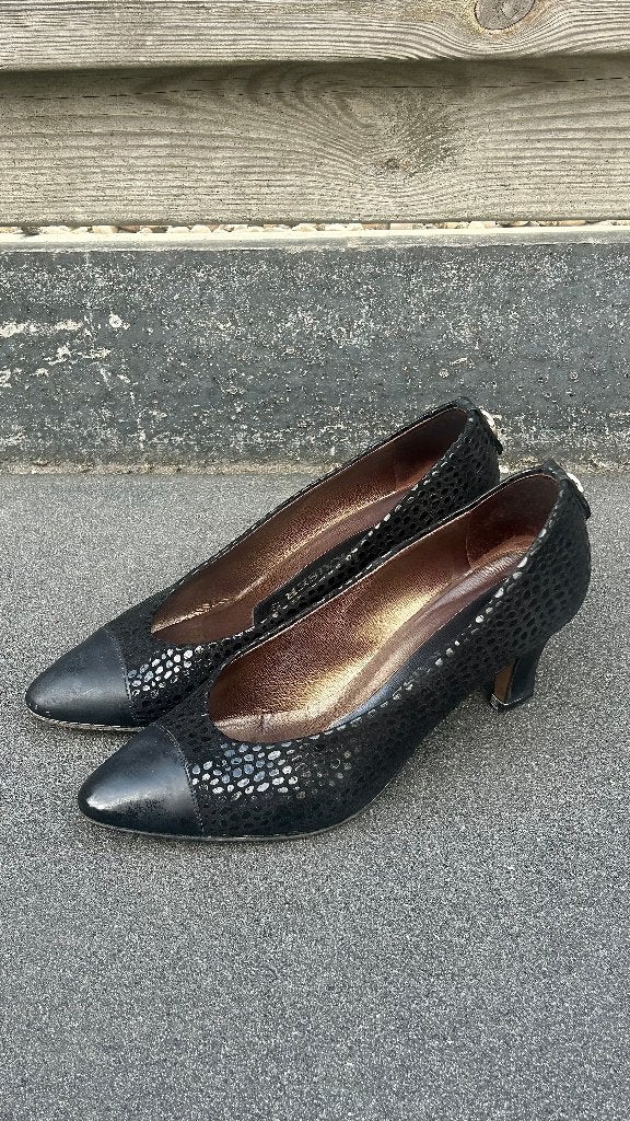 Pumps zwart met print 37,5, Peter Kaiser, Pumps, Zwart, Ophalen of Verzenden