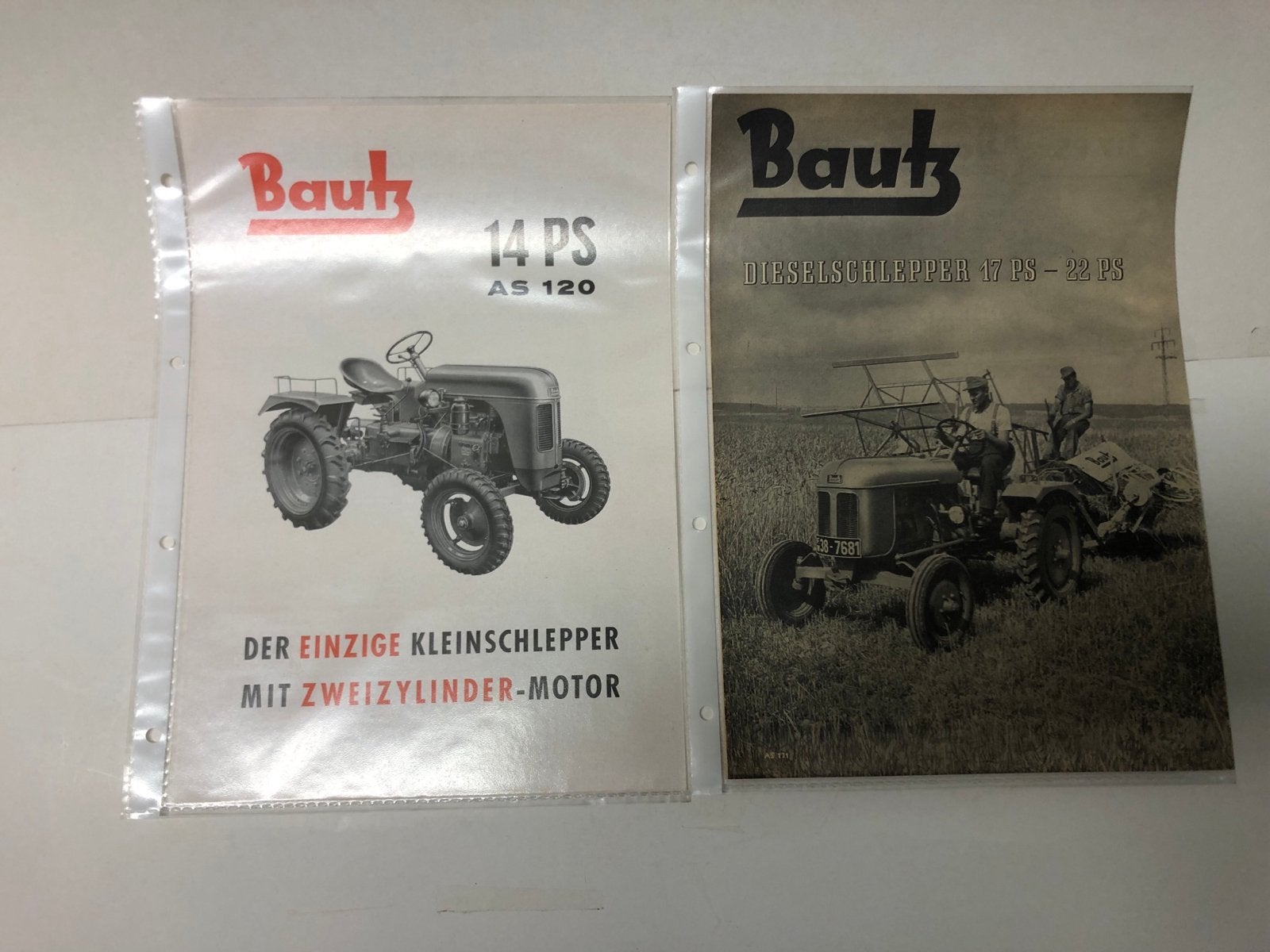 Bautz Tractor Brochures: 14 PS AS 120 & Dieselschlepper, Ophalen of Verzenden, Gelezen, Algemeen