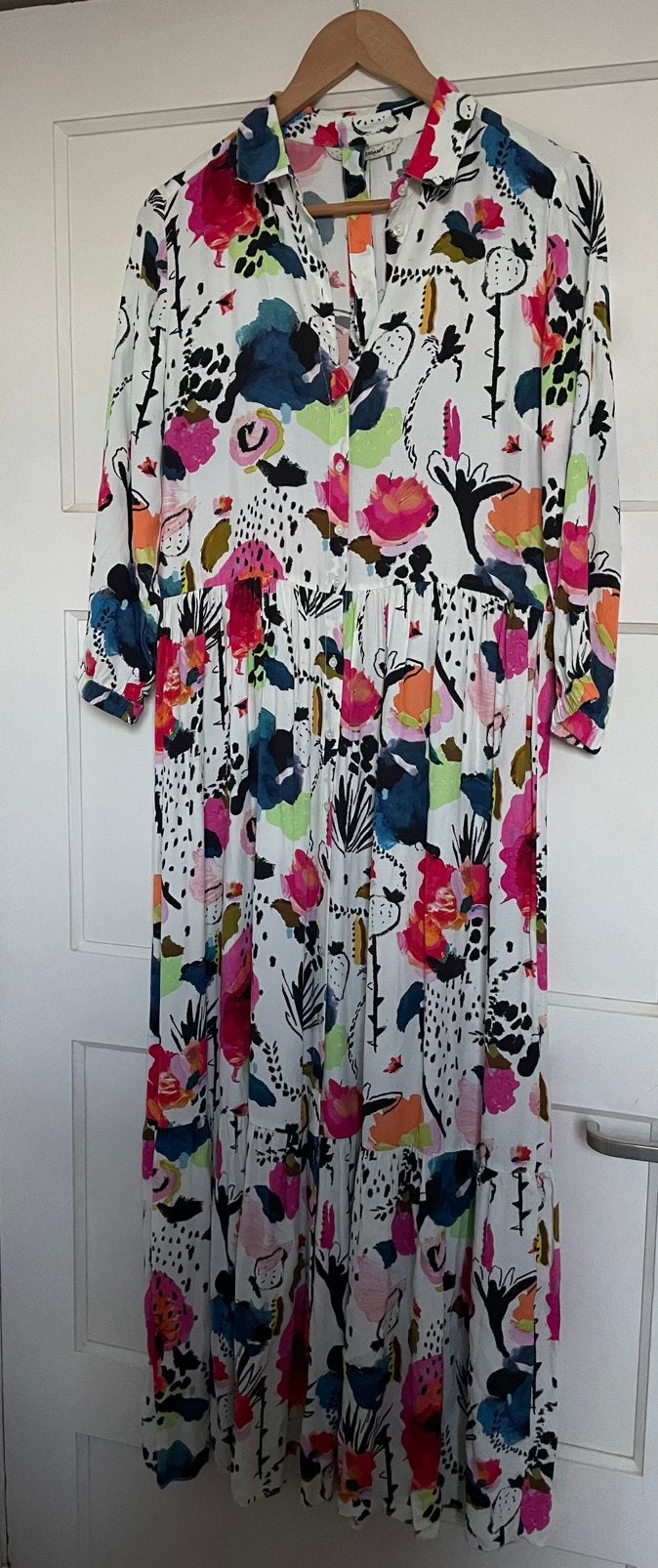 Pom Amsterdam, kleurtijke zomerjurk, maat 36, Kleding | Dames, Overige kleuren, Verzenden, Maat 36 (S), Gedragen