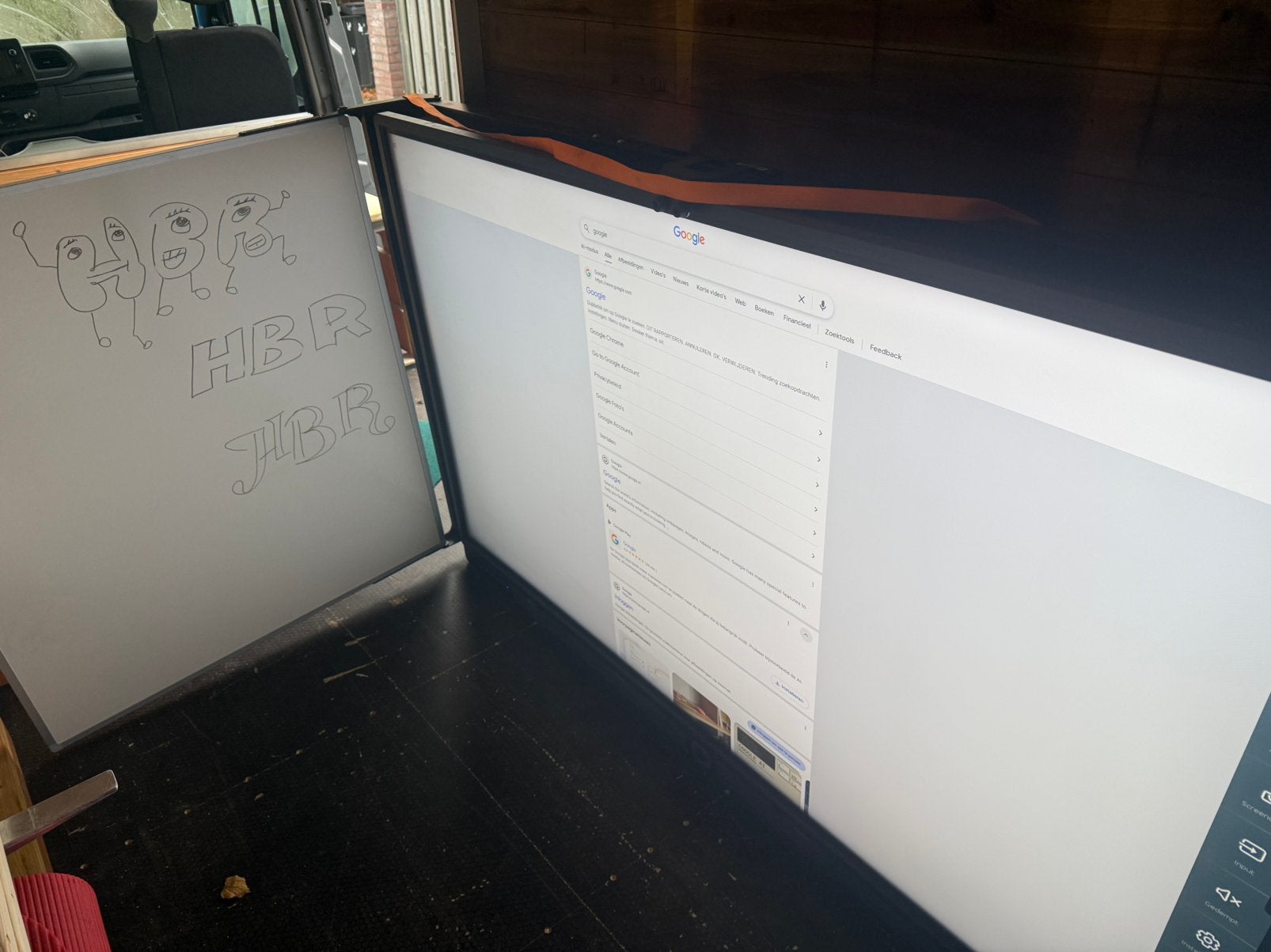 Prowise TSx 75inch digibord, frame met 2 zijdig whiteboards, Ophalen of Verzenden, Mobiel, Gebruikt, Digiboard