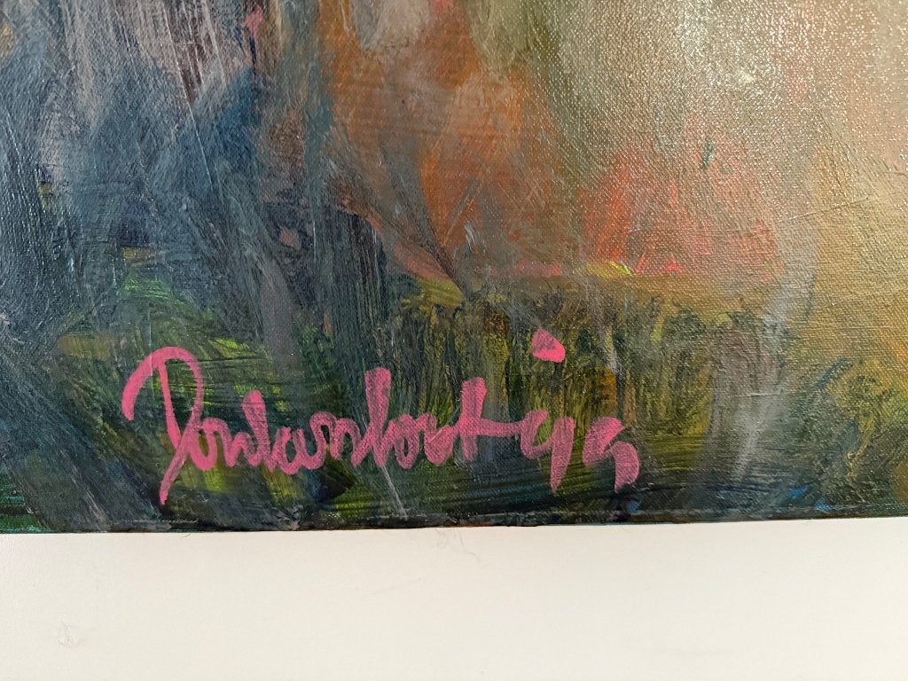 Peter Donkersloot groot schilderij 120x200 Landschap, Olieverf, Landschap, Ophalen, Op houten frame