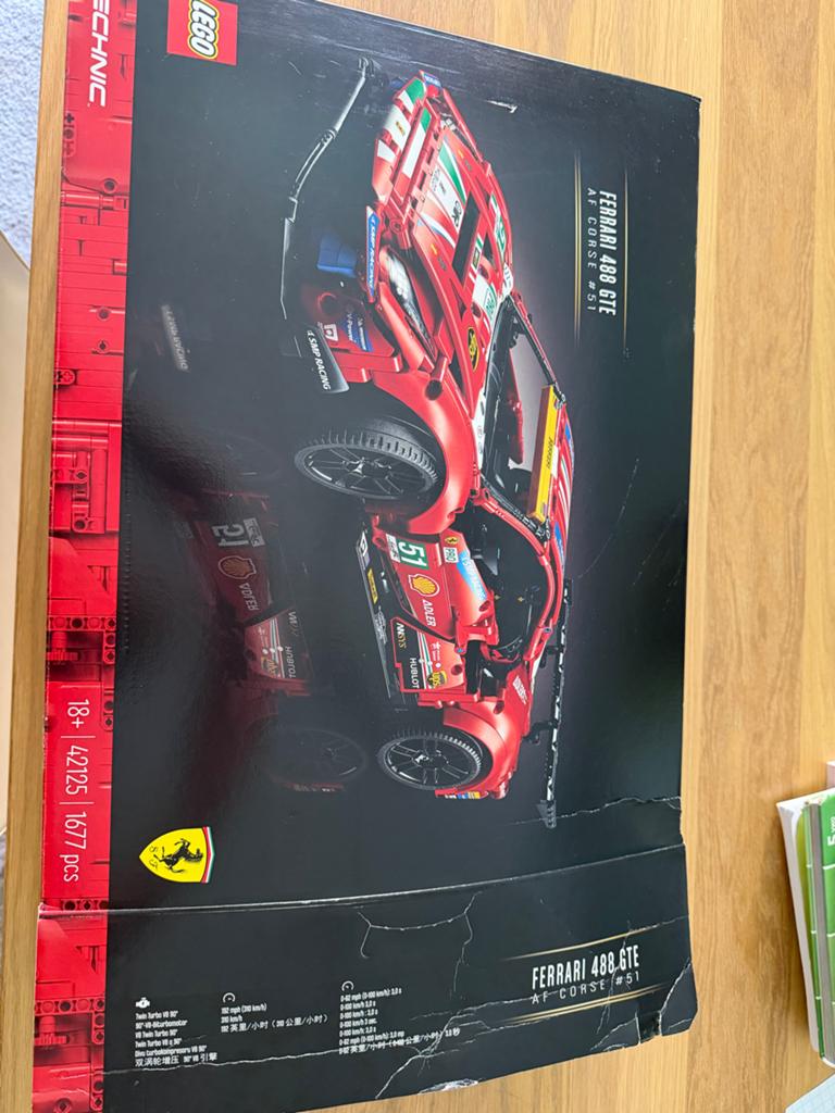 LEGO Technic Ferrari 488 GTE AF Corse #51 - Half Gebouwd, Ophalen of Verzenden, Gebruikt, Overige merken