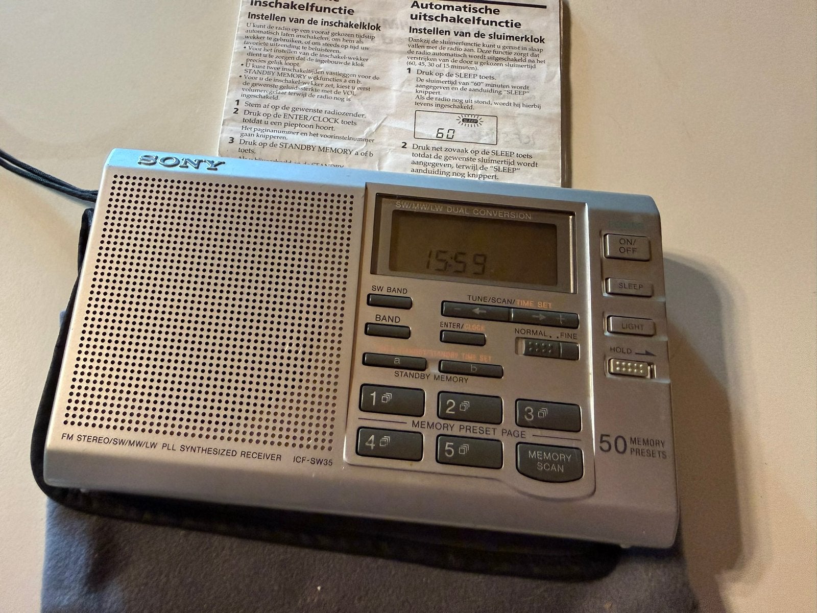Sony wereldontvanger wereld ontvanger radio icf sw35 igst, Ophalen of Verzenden, Wereldontvanger