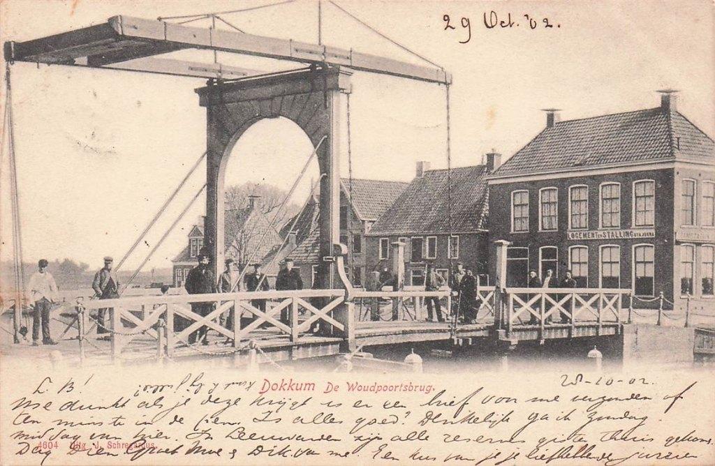 703-465-027 Dokkum de Woudpoortsbrug, Verzenden, Voor 1920, Friesland