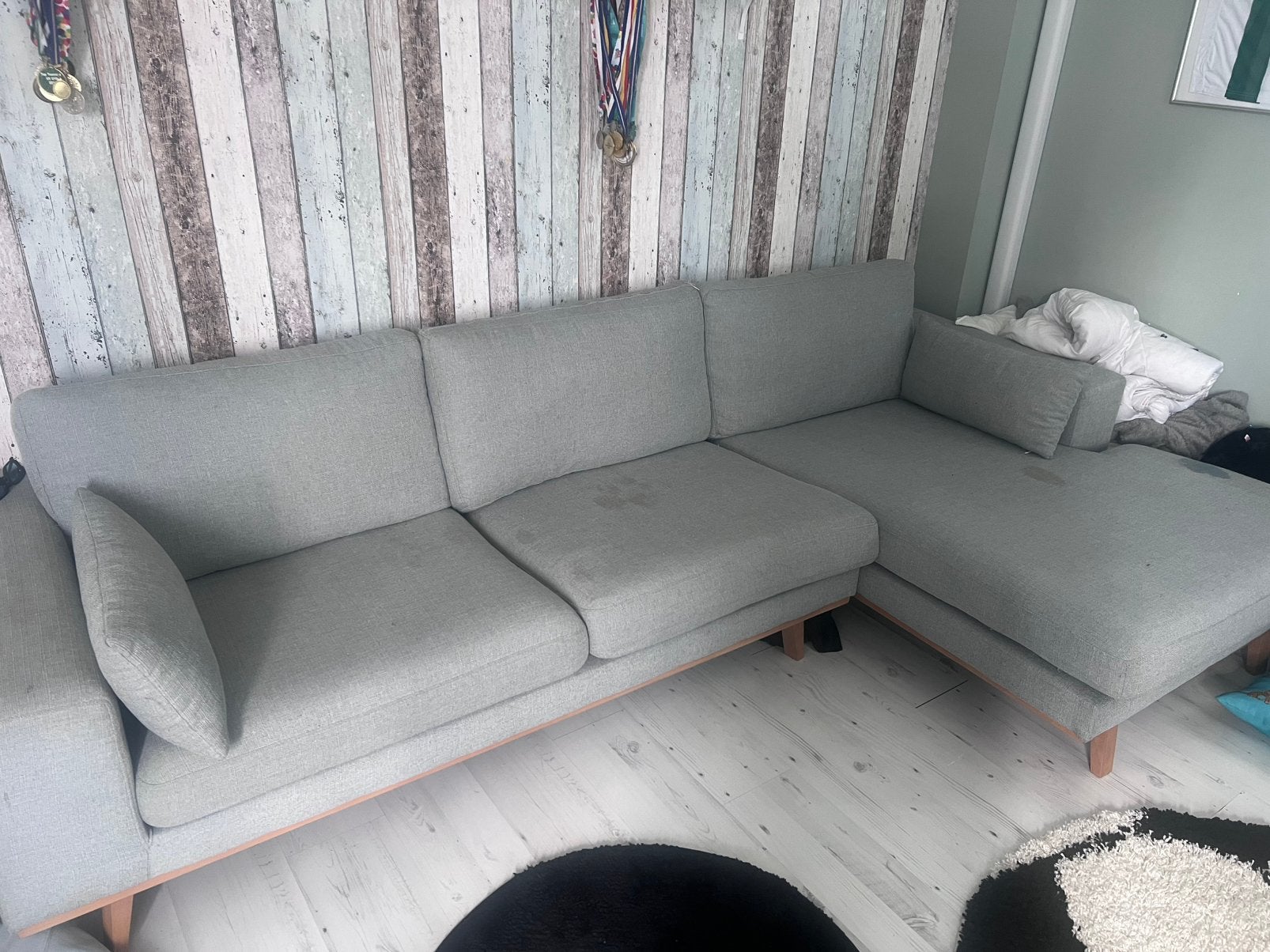 Bank gratis af te halen, Huis en Inrichting, Banken | Bankstellen, Ophalen, 250 tot 300 cm, Gebruikt, Hoekbank