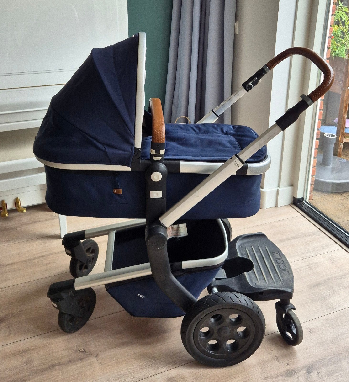 Joolz D3 Kinderwagen Donkerblauw met complete set accessoire, Gebruikt, Luchtbanden, Combiwagen, Ophalen