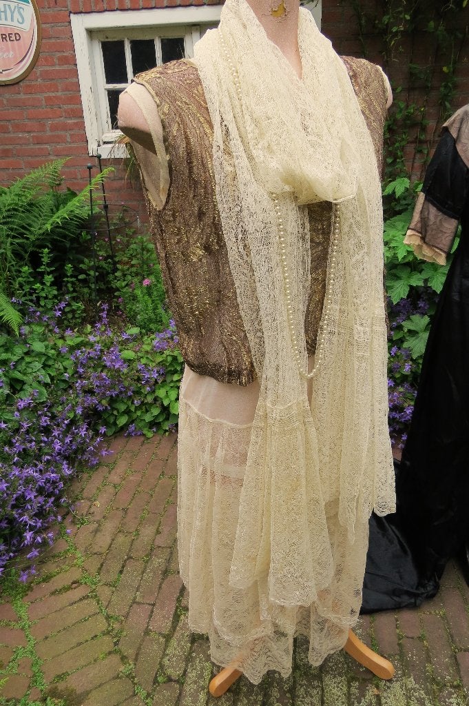 Authentieke flapper dress uit de jaren 1920, 6 delige set !!, Ophalen of Verzenden, Dames