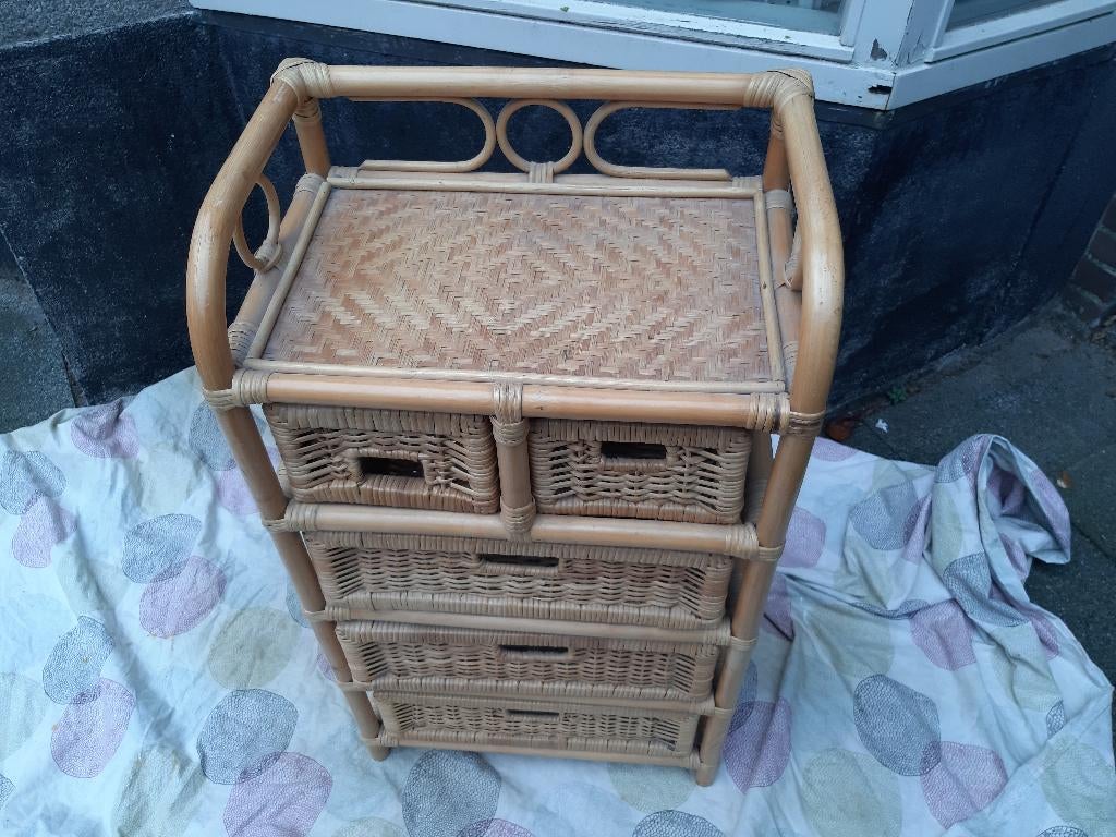 Rotan ladekastje. bruin, Huis en Inrichting, Kasten | Ladekasten, Ophalen, Overige materialen, Gebruikt, Rotan ladekastje. bruin