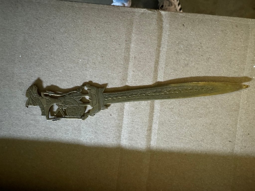 Mooie messing briefopener, Ophalen of Verzenden