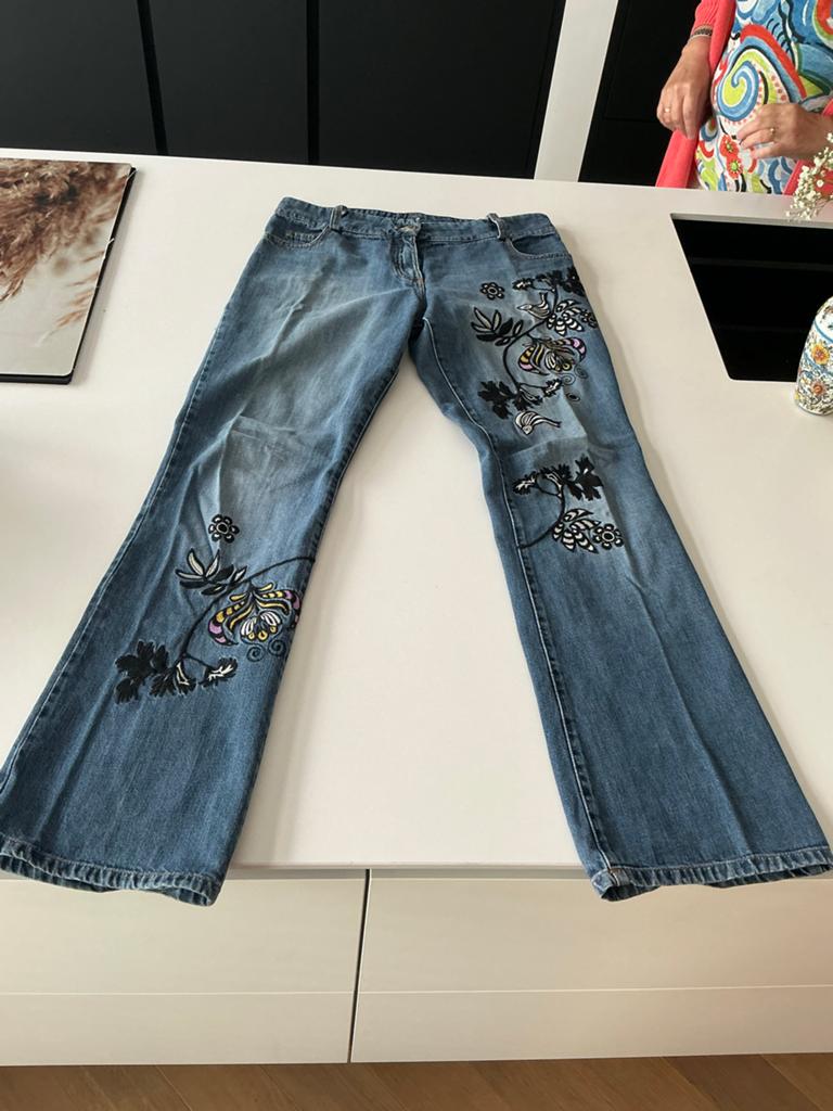 Oilily Geborduurde Dames Jeans Y2K/Boho Maat 40, Ophalen of Verzenden, Zo goed als nieuw, Blauw, W30 - W32 (confectie 38/40)