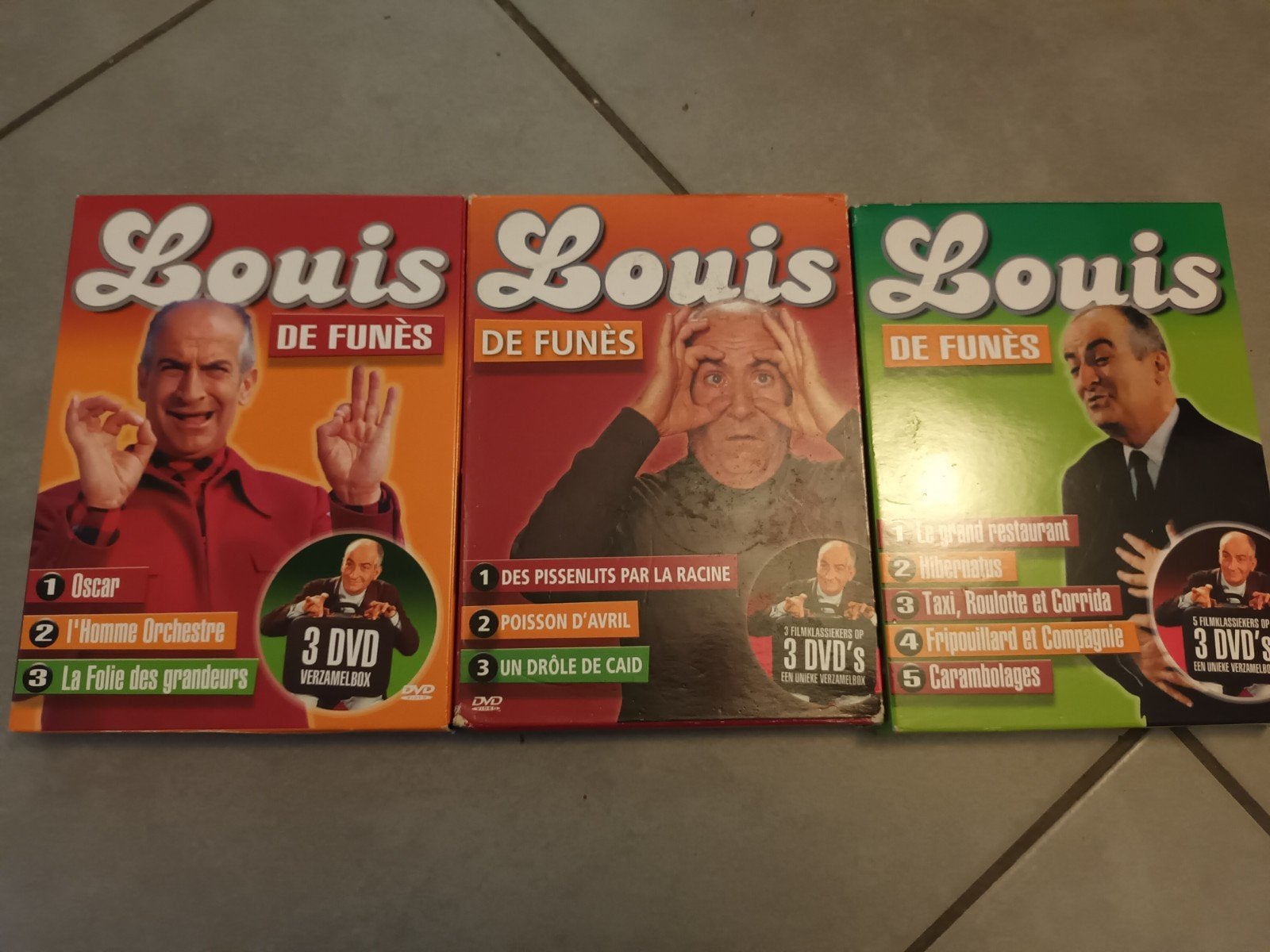 3 x 3-dvd boxen Louis de Funes, Alle leeftijden, Verzenden, Zo goed als nieuw, Actiekomedie