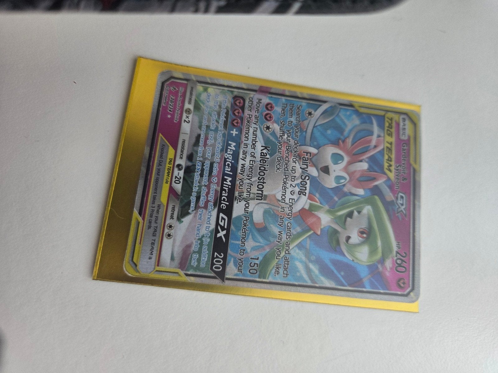 Pokémon Kaart: Gardevoir & Sylveon GX TAG TEAM, Ophalen of Verzenden, Zo goed als nieuw, Losse kaart
