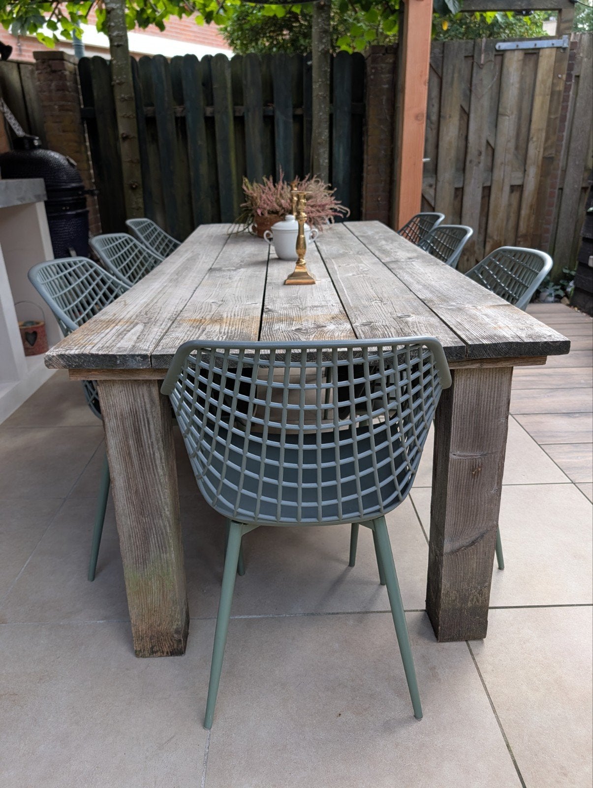 Steigerhouten tuintafel, Ophalen, Gebruikt, Rechthoekig, Hout