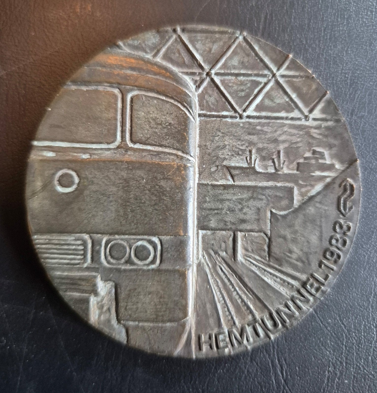 Penning Opening brons Hemtunnel  1983 Hembrug 1907, Ophalen of Verzenden, Brons