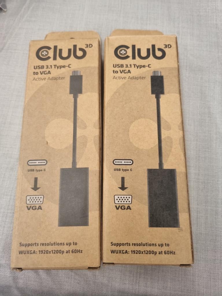 Nieuwe USB 3.1 Type-C naar VGA adapter van Club 3D. Ideaal o, Ophalen of Verzenden, Nieuw, Minder dan 2 meter, Overige kabels