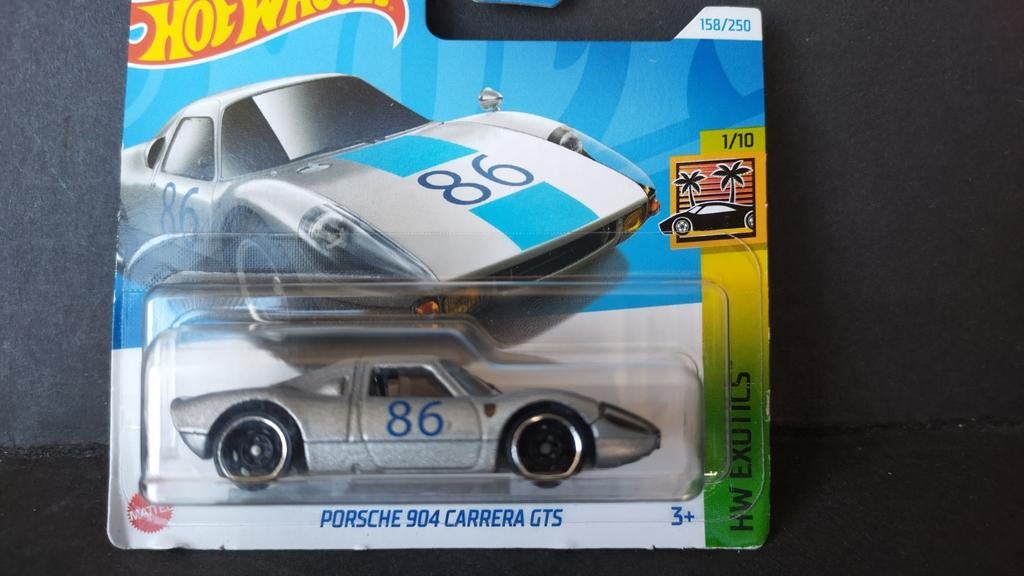 Porsche 904 Carrera GTS Silver 1:64 3inch Hotwheels Pol, 1186 MJ 1 NL, Auto, Verzenden, Nieuw