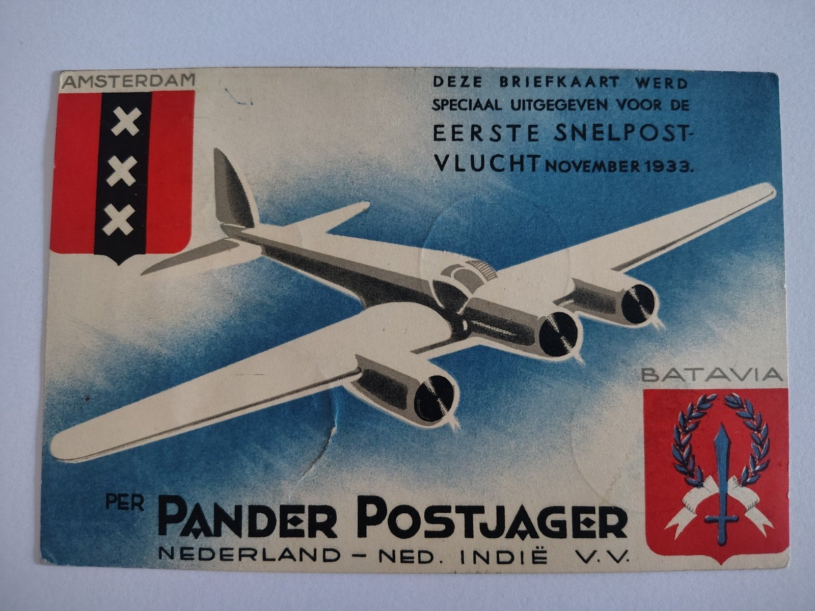 Pander Postjager Nederland - Nederlands-Indië 1933 Snelpost, Ophalen of Verzenden