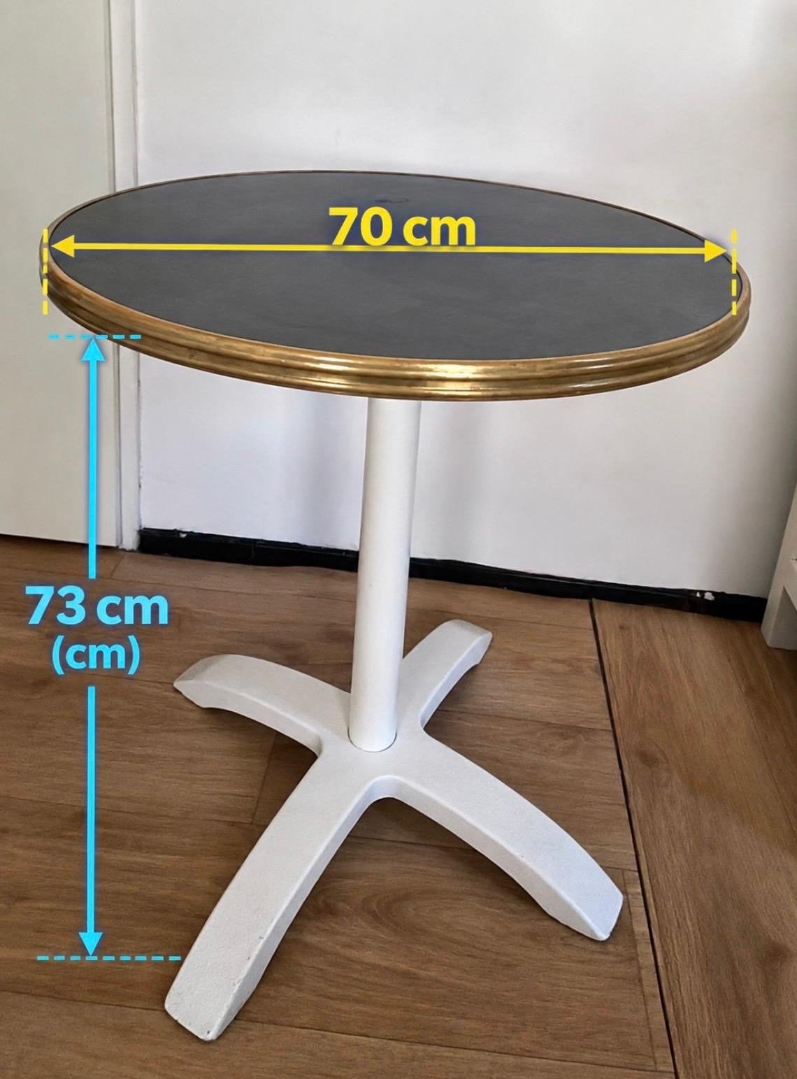 Ronde tafel met gouden rand - 70 cm diameter, Huis en Inrichting, Gebruikt, Rond, Metaal, 50 tot 100 cm