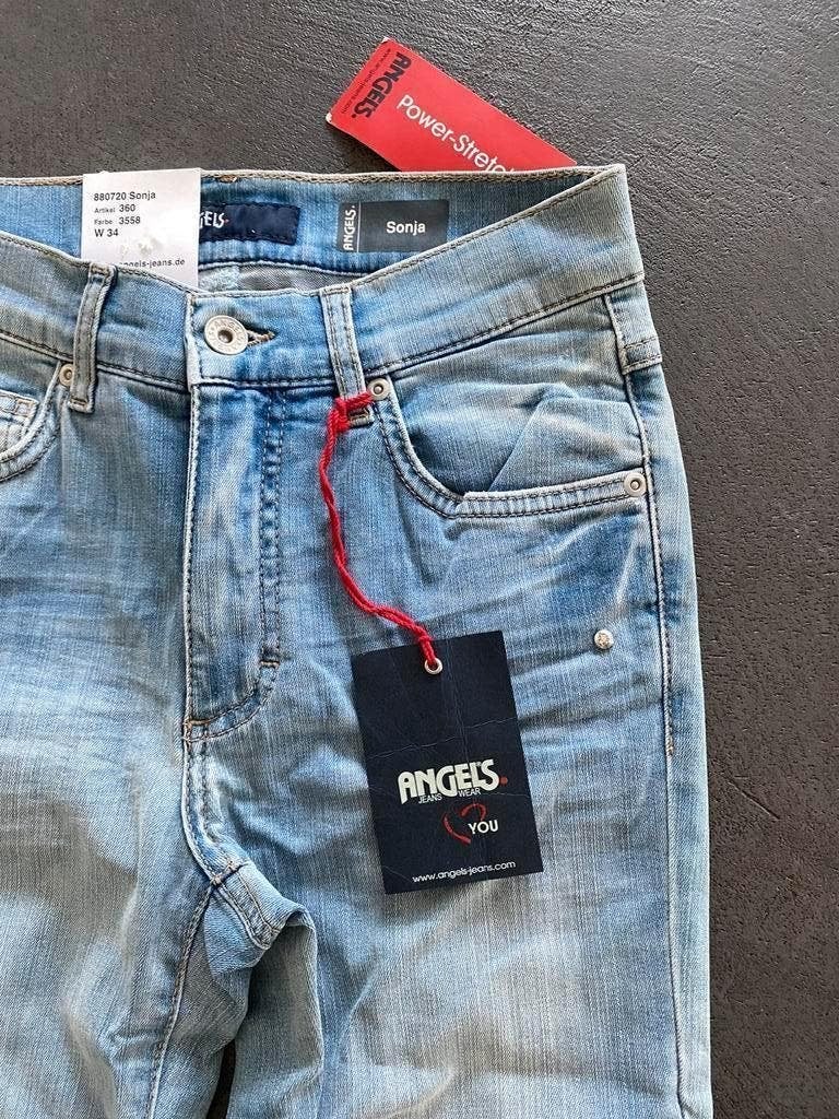 J214 Nieuw: 7/8e Jeans Angels maat 34=XS Sonja spijkerbroek, Blauw, Nieuw, Ophalen of Verzenden, W27 (confectie 34) of kleiner