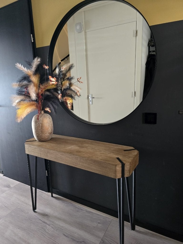 Ronde spiegel 1 meter, zo goed als nieuw, Huis en Inrichting, Woonaccessoires | Spiegels, Rond, Ophalen of Verzenden, Zo goed als nieuw